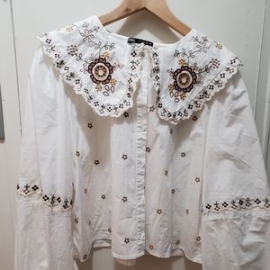 Zara embroidered top